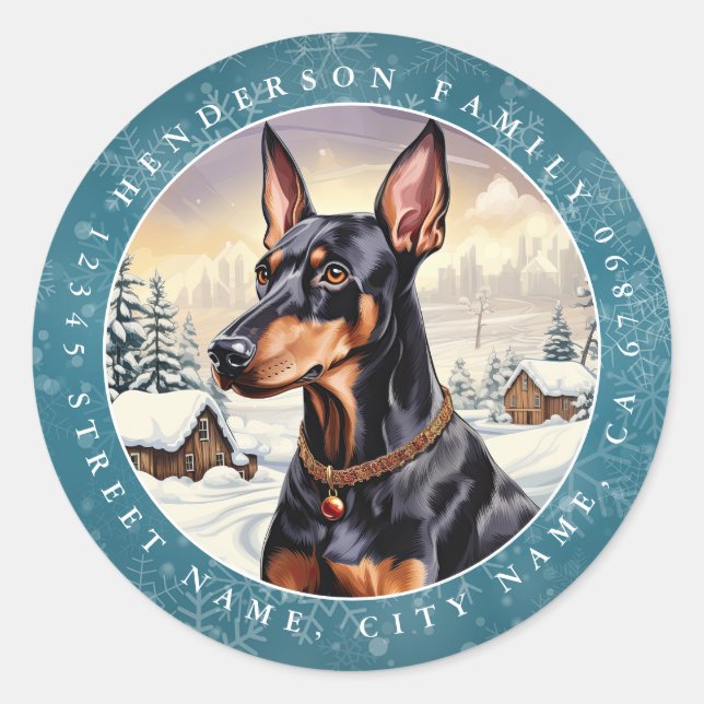 Adesivo Doberman Round Stickers (Frente)