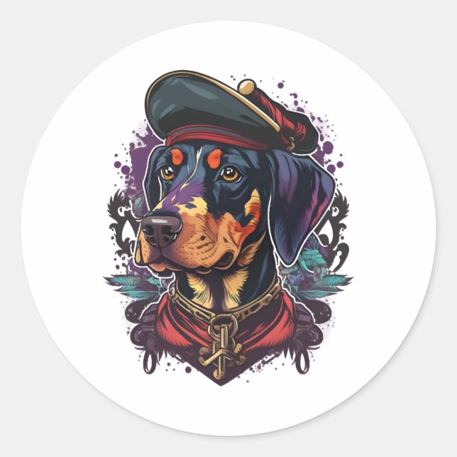 Adesivo Dobermann Dog Pirate (Frente)