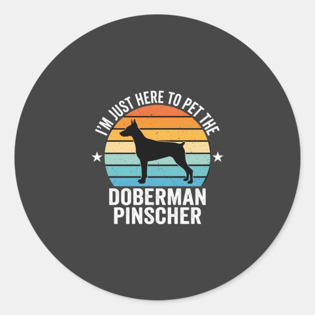 Adesivo Dobermann Retro acariciar (Frente)