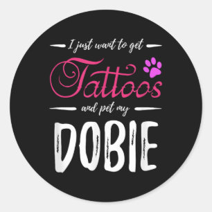 Adesivo Dobie Dog Lover Tattoo Shirt Engraçado Doberman Do