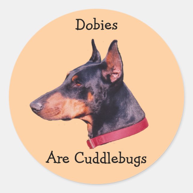 Adesivo Dobies São Cuddlebugs Doberman Pinscher Sticker (Frente)