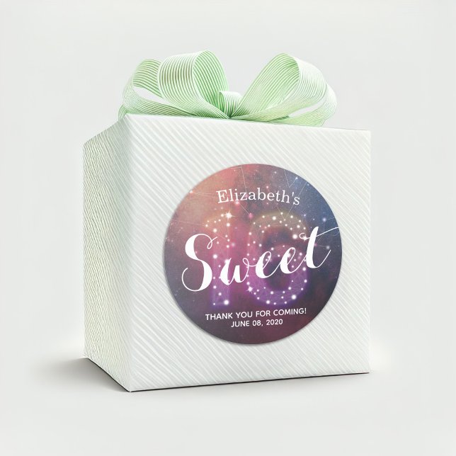 Adesivo Doce 16º Aniversário Obrigado Estrelas Constelaçõe (Criador carregado)