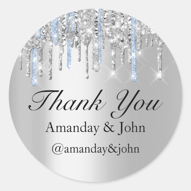 Adesivo Doce 16º Casamento Favor do Obrigado Bridal Prata  (Frente)