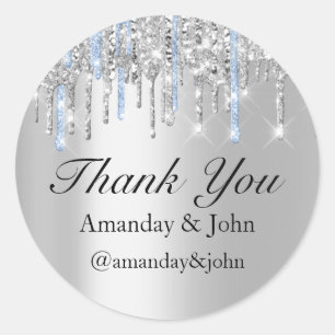 Adesivo Doce 16º Casamento Favor do Obrigado Bridal Prata 