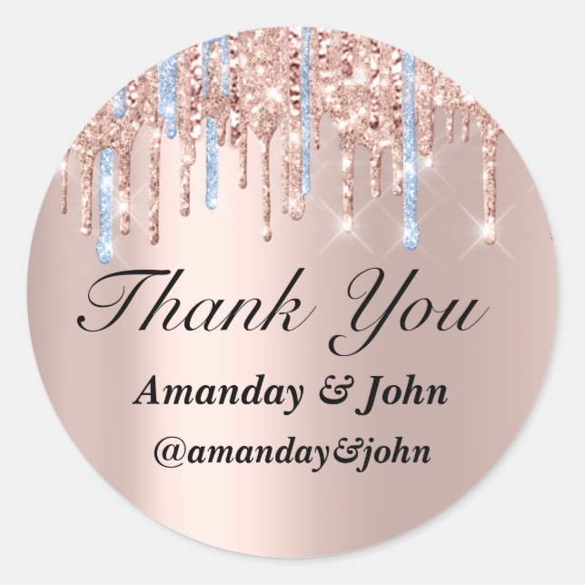 Adesivo Doce 16º Casamento Favor Obrigado Azul (Frente)