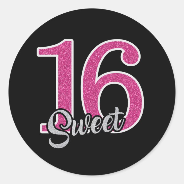 Adesivo Doce 16 adesivo/selo clássico redondo (Frente)