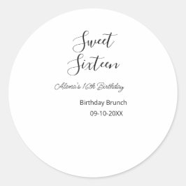 Adesivo Doce, 16 anos, almoço de 16 anos, nome d
