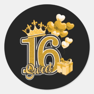 Adesivo Doce 16 anos Dourado