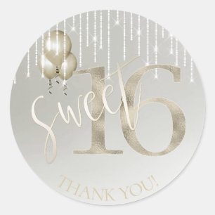 Adesivo Doce 16 Champagne ID473 das luzes & dos balões da