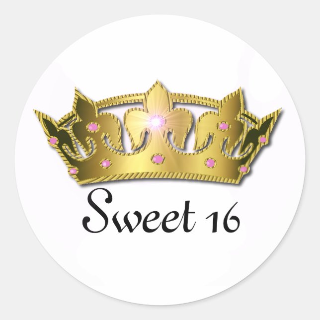 Adesivo Doce 16 Crown Sticker (Frente)