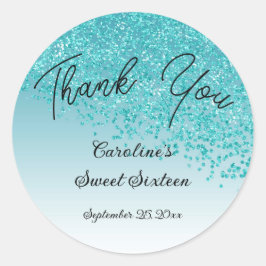 Adesivo Doce 16 Obrigado A Cair O Azul Teal