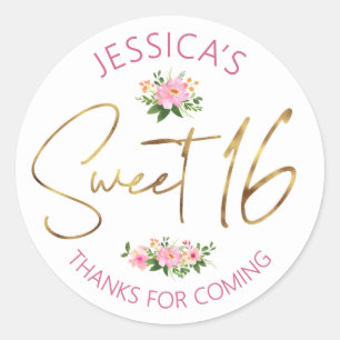Adesivo Doce 16 Rosa Floral Bege Água-marinha Grafia Doura