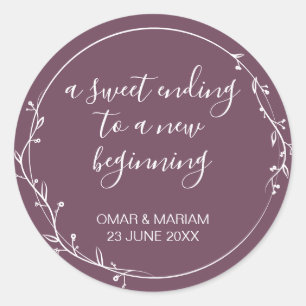 Adesivo Doce Acabando Novo Casamento Roxo De Fig Começo