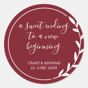 Adesivo Doce Acabando Novo Casamento Vermelho Cabernet Ini