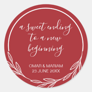 Adesivo Doce Acabando Novo Casamento Vermelho De Escarlet 