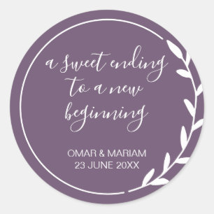 Adesivo Doce Acabando Novo Casamento Violeta Começo