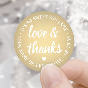 Adesivo Doce Amor & Agradecimentos Dourado Falso Simples S