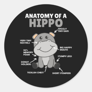 Adesivo Doce Anatomia de Declaração de Hippo