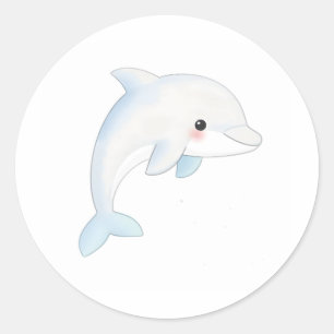 Adesivo Doce Bebê Golfinho Vinheta Vinheta Aquarela