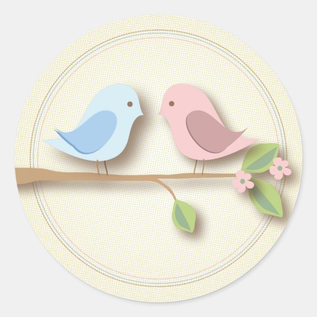 Adesivo Doce Birdie Twin Boy Chá de fraldas Sticker (Frente)