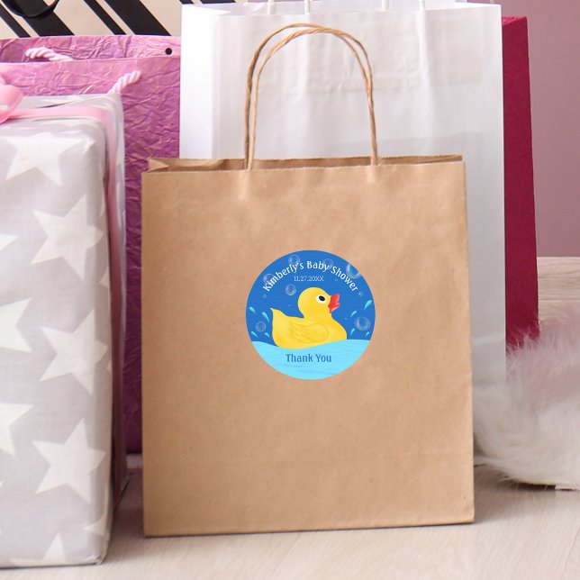 Adesivo Doce Borracha Ducky Chá de fraldas Obrigado (Criador carregado)