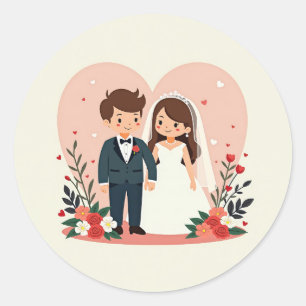 Adesivo Doce Casal de Casamento
