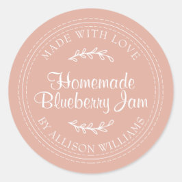 Adesivo Doce Caseiro Rústico de Mirtilo em Conserva Rosa P