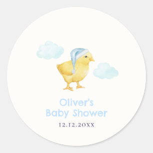 Adesivo Doce Céu Azul Nuvem Pequeno Frango Chá de Bebê