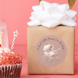 Adesivo Doce Chá de fraldas da Princesa Pequena