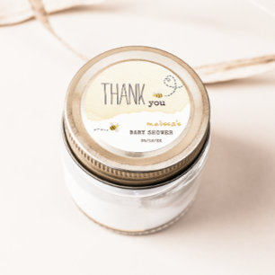 Adesivo Doce Chá de fraldas De Abelhas De Bumble Obrigado