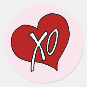 Adesivo Doce Coração XO Amor Abraços Beijos