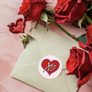 Adesivo Doce Coração XO Amor Abraços Beijos