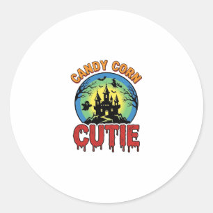 Adesivo Doce Cute de Milho Design de Castelo de Halloween
