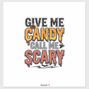 Adesivo Doce de Halloween Me Dê Doce Me Ligue Assustador_1