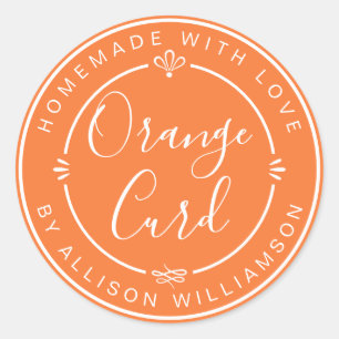 Adesivo Doce de Laranja Personalizado Feito com Amor