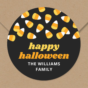 Adesivo Doce de Milho Favor de Festa Feliz Halloween