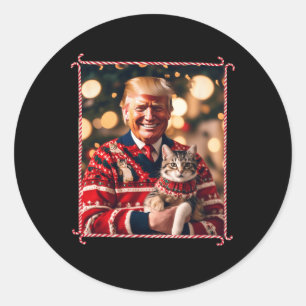 Adesivo Doce De Natal Engraçado Para Os Pássaros Gatos