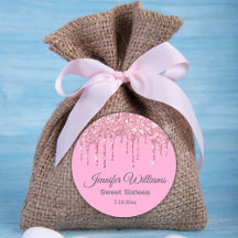 doce dezesseis faíscas cor-de-rosa pingando brilho