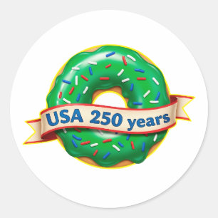 Adesivo Doce Donut da Liberdade EUA 250 Anos