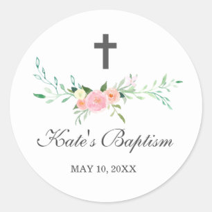 Adesivo Doce Floral Baptism Sticker