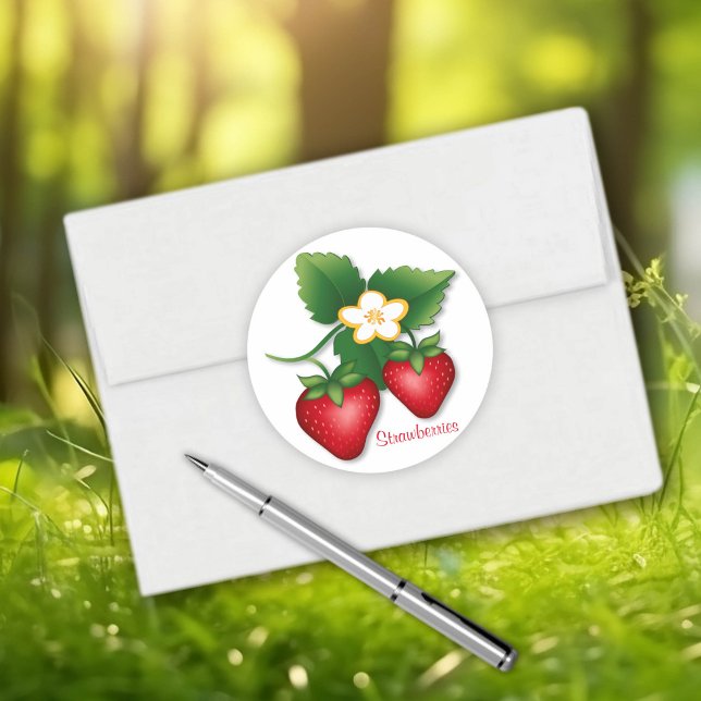 Adesivo Doce Fruta de Morango de Verão (Strawberry stickers for summer fun!)