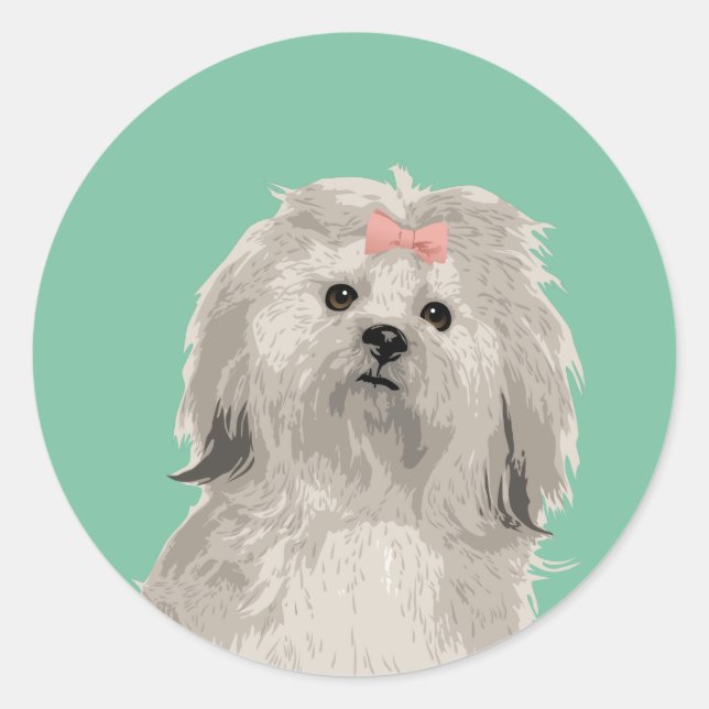 Adesivo Doce Lhasa Apso Sticker para Cachorros (Frente)