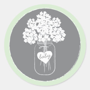 Adesivo Doce Mason Jar Chá de fraldas Sticker
