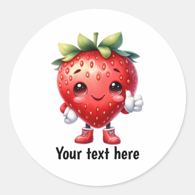 Adesivo Doce morango fruta personalizável  (Frente)