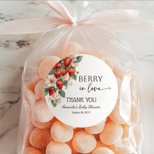 Adesivo Doce Morango no Amor Chá de Noiva Morango