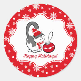 Adesivo Doce Natal de Gatinho