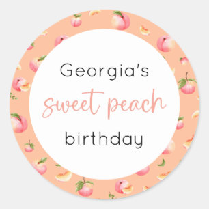 Adesivo Doce Peach Birthday