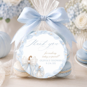 Adesivo Doce Pequena Abóbora Azul Baby Shower Obrigado