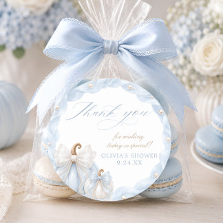 Adesivo Doce Pequena Abóbora Azul Baby Shower Obrigado