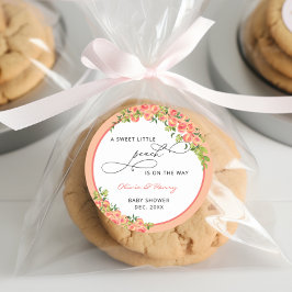 Adesivo Doce Pequeno Chá de fraldas de Pêssego Fuzz